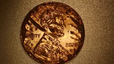 2021 D Lincoln Shield Penny Variety Conversation Error Coin UNIQUE 1 of a Kind - Image 1 of 4