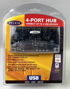 NUOVO Belkin Adattatore Hub USB 4 Porte / USB / Cavo Alimentazione F5U021 - Foto 1 di 11
