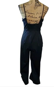 Vintage Wild Fable Capri Schwarz Overall Strampler SMALL Weites Bein Girlboss Retro Kuschelig - Bild 1 von 8