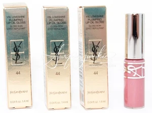 Brillo de aceite de labios YSL Loveshine 44 Nude Lavalliere .04 oz mini 3 piezas Yves St Laurent - Imagen 1 de 2