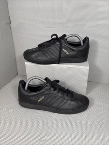 Adidas Gazelle Women’s Trainers Uk5 Black Leather Sneakers - Picture 1 of 16