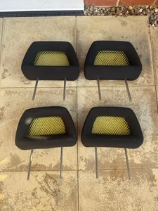 4x Suzuki Ignis Sport Recaro Yellow Fishnet Headrests - Picture 1 of 3
