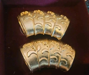 Konvolut zwei Vintage Schal Schläuche goldfarben mit Anleitung im Originalkarton - Bild 1 von 6