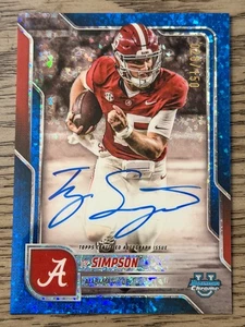 2025 Bowman U Chrome Ty Simpson Blue Mini-Diamond Refractor On Card Auto /150 - Picture 1 of 2