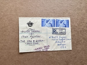 Great Britain 1948 FDC +Silver Wedding#SG493 +Crown &Hand-Written Cachet+4-26-48 - Picture 1 of 2