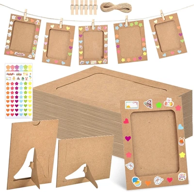 Kraft Paper Photo Frame 4X6-140Pcs Kraft Paper Photo Frames Set, Cardboard Pictu - Image 1 of 4