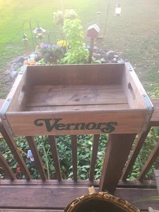 Vernors Soda Kiste Holz Ginger Ale Holz Werbung Soda Pop. Ära 50er Jahre. - Bild 1 von 6
