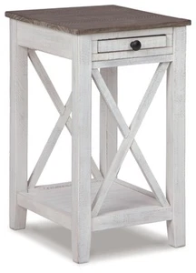 Signature Design by Ashley Adalane Modern Farmhouse Accent End Table, Whitewash - Picture 1 of 9