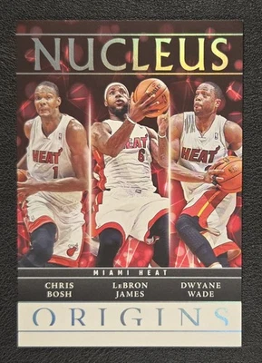 Núcleo Panini Origins 2024-25 LeBron James Dwayne Wade Chris Bosh Miami Heat  Foto 1 de 2
