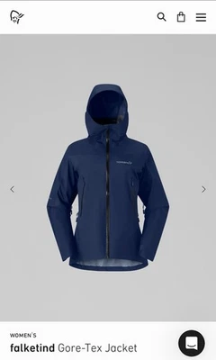 Norrona Womens Large Falketind Goretex  Jacket Navy Blue Waterproof 1804-21 EUC - Image 1 of 4