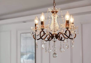 Araña de cristal Saint Mossi 5 llamas vintage diseño antiguo lámpara colgante - Imagen 1 de 6