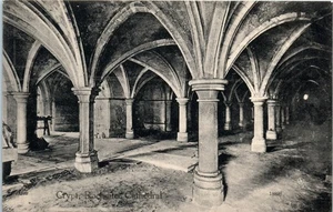 Vintage 1910s Postcard Crypt of Rochester Cathedral England European Card - Picture 1 of 2