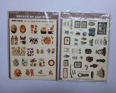 Lote de 2 calcomanías vintage Meyercord kitsch EE. UU. Foto 1 de 4