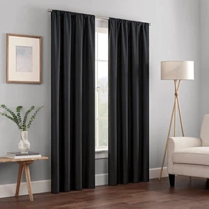 ECLIPSE Kendall Solid Blackout Window Curtains for Bedroom (Single Panel), 42" x - Picture 1 of 9