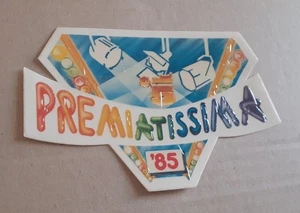 VECCHIO ADESIVO STICKER TV CANALE 5 PREMIATISSIMA '85 SILVIO BERLUSCONI cm 13 x8 - Foto 1 di 1