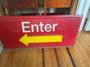 Vintage McDonalds WILLKOMMEN/AUSGANG Pfeil Drive-Thru Restaurant Schild 35" x 14-3/4" - Bild 1 von 9