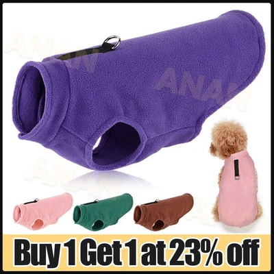 Pet Dog Warm Coat Fleece Jacket Jumper Sweater Winter Clothes Puppy Vest Outfit - Image 1 of 4