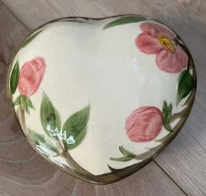 Franciscan Desert Rose Heart Shaped Covered Candy Trinket Dish with Lid  - Picture 1 of 10