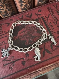 Bracciale Georg Jensen Argento Sterling Pesce & Cavalluccio Marino & Malcom Grigio Charm - Foto 1 di 11
