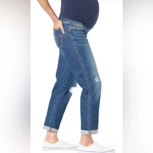 New Signature Levi's Maternity Boyfriend fit distressed size L. - Picture 1 of 12