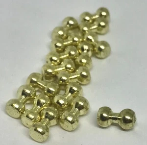20) Brass Dumbbell Eyes, GOLD ( 3/32" 7/64" 1/8" 5/32" 3/16" ) fly tying beads - Picture 1 of 2