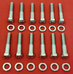 PONTIAC STOCK EXHAUST MANIFOLD BOLTS KIT V8 326 350 400 455 GTO STAINLESS STEEL - Bild 1 von 1