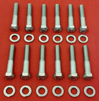 PONTIAC STOCK EXHAUST MANIFOLD BOLTS KIT V8 326 350 400 455 GTO STAINLESS STEEL - Изображение 1 из 3