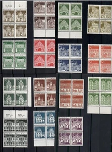Die Mi-Nr 489-503 Frei-Marken Deutsche Bauwerke als Vierer Blöcke postfrisch** - Bild 1 von 1