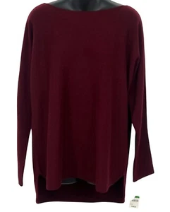 Charter Club Damen Große L Luxus 100% Kaschmir Burgund Langarm Pullover Neu - Bild 1 von 7