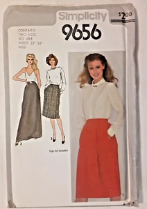 Vintage OOP Simplicity Pattern 9656 Misses' Wrap Skirt Sewing Craft Project (H) - Picture 1 of 2