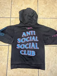 Felpa nera con cappuccio ANTI SOCIAL CLUB X Hot Wheels taglia XS ASSC unisex - Foto 1 di 8