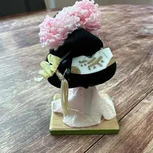 Geisha Puppe Perücke auf Sockel Echthaar 1950 Japan Handarbeit Puppe asiatische Kultur - Bild 1 von 8