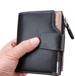 Geldbörsen für Männer Ausweis Kreditkartenhalter Clutch Faltbar Tasche Reißverschluss Münzbörse - Bild 1 von 19