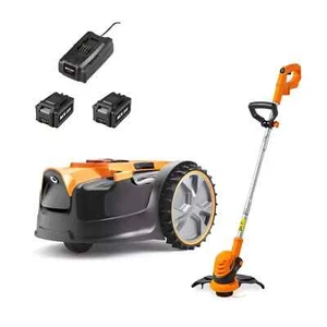 Robotic Mower LawnMaster VBRM16 OcuMow with Cordless Trimmer 2x MX 24V Batteries - Picture 1 of 11