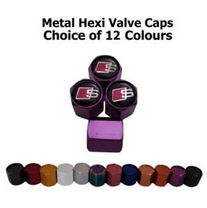 S Line Purple metal Valve dust Caps Wheel Covers alloy 12 Colours - Picture 1 of 3