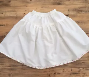 Ivory Cotton Petticoat With Ditsy Flower Print Edging - Made to Measure - Picture 1 of 4