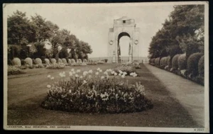 Leicester UK Postkarte Anfang 1900 selten England Kriegsdenkmal Garten Blumen Stempel - Bild 1 von 7