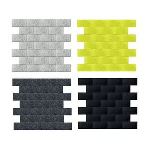 4"x8"x.5" 3D Peel & Stick Sound Absorbing Polyester Tiles, Wall Décor (4 pcs) - Picture 1 of 13