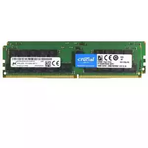 Crucial Kit 32GB (2x 16GB) 2666MHz DDR4 ECC RDIMM 1.2V 2Rx4 CL19 Server Memory - Picture 1 of 2