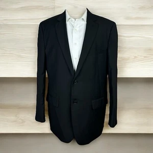 Wilke Rodriguez Blazer Jacket Mens 46L Solid Black Wool Blend - Picture 1 of 9
