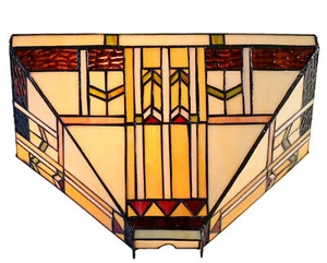 Classical Mission Stained Glass Tiffany Wall Light Wall Sconce - Picture 1 of 8