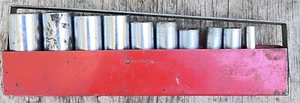Snap-On Tools 11 Pc 3/8 Dr 12 Point Socket set SFS, W/Caddy KTA-231B - Bild 1 von 19