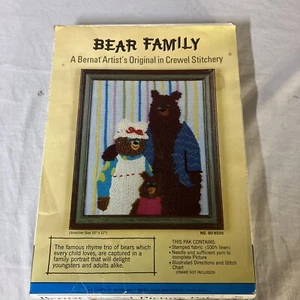 Kit de Cosición Crewel Original Artistas Bernat de Colección SO 8035 Familia Oso Nuevo Sellado - Imagen 1 de 7