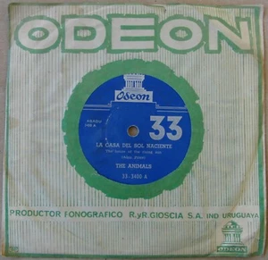 THE ANIMALS 7" The House Of The Rising Sun URUGUAY 1964 33-rpm - Picture 1 of 3