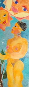 PINTURA AL ÓLEO SURREALISTA VINTAGE RETRATO DESNUDO FIRMADO - Imagen 1 de 12