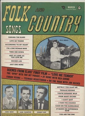 Folk and Country Songs Magazine Vol. 02 # 02 Mar 1957 Elvis Presley Johnny Cash - Image 1 of 3