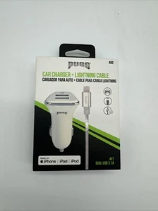PUGS Dual Auto Ladegerät ️4 Fuß verwicklungsfestes Kabel USB iPhone iPad iPod - Bild 1 von 2