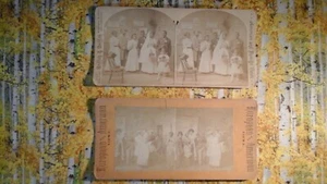*****BLACK FOLKS WEDDiNG ca. 1880er *******TWO (2) STEREOViEW LOT **NICE** - Bild 1 von 4