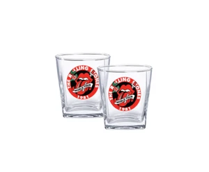 ROLLING STONES World Tour 1981 Print Set of 2 Glass Spirit Glasses Easter Gifts - Picture 1 of 5