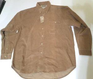 Bugle Boy Company L Large Long Sleeve Button Shirt Corduroy Light Brown New Vtg - Picture 1 of 7